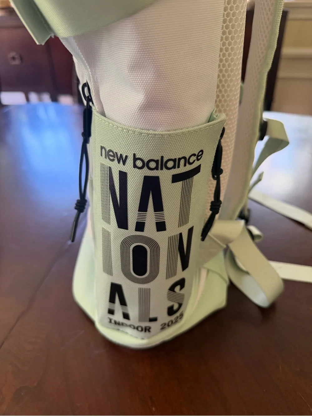 New Balance Mint Green & White Nationals Drawstring Backpack
